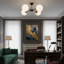Lustre moderne Spoutnik 4 lumières avec abat-jour sphériques ambre / blanc-1023009916-1023009918