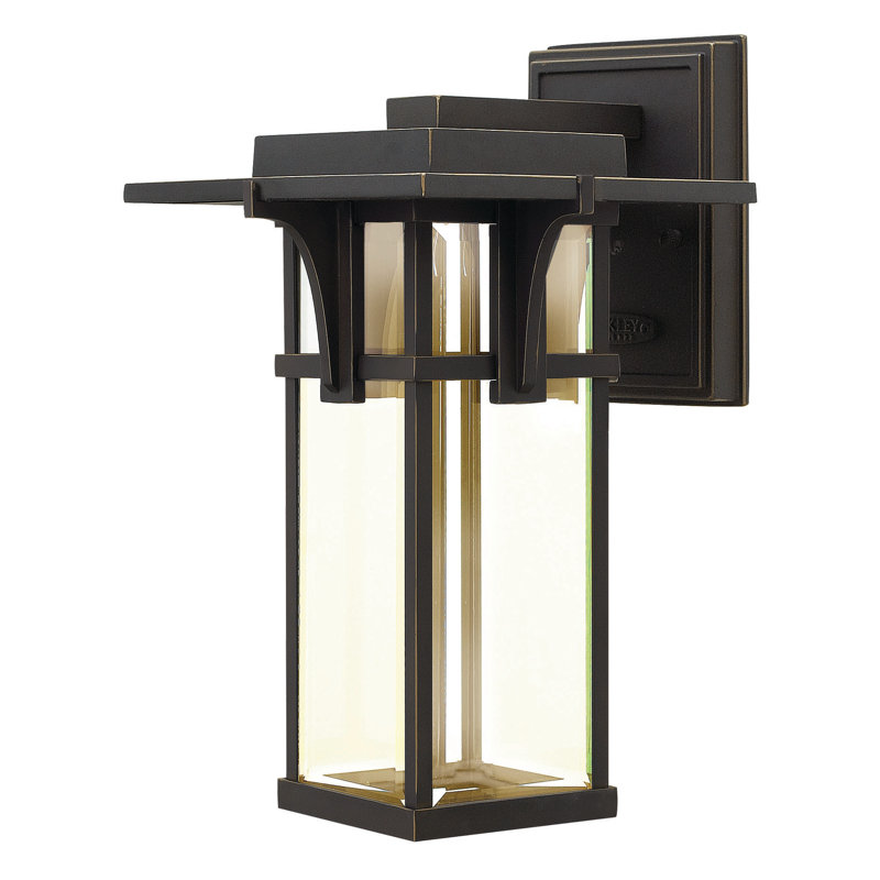 Manhattan Single Light Outdoor Wall Mount Lantern - Clear Beveled Glass, 11.75" H x 7.25" W x 8" D