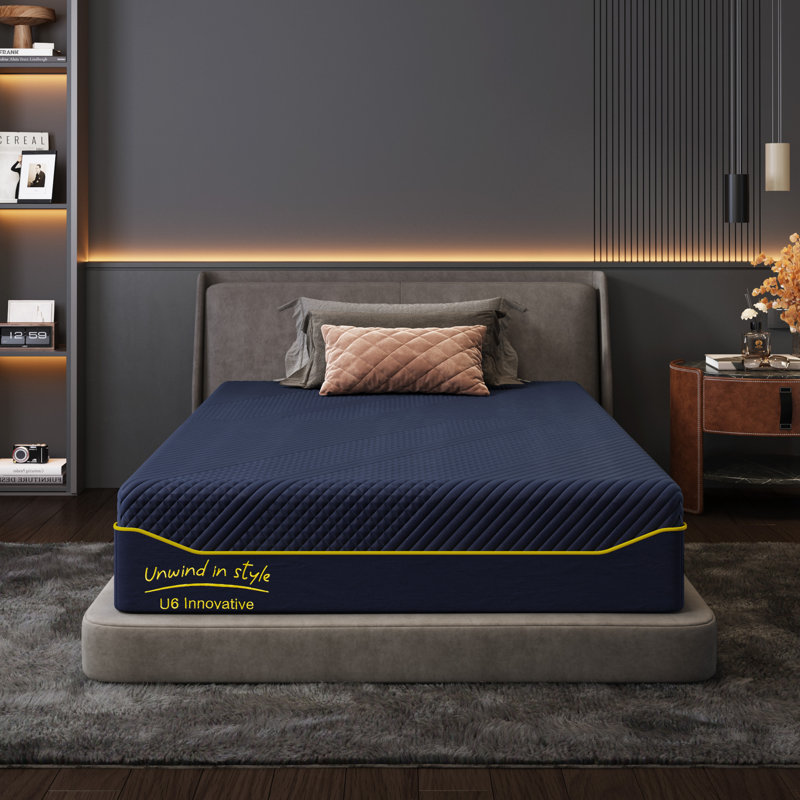 Matelas en mousse viscoélastique gélifiée de taille moyenne 14 po, Très grand lit, 14"