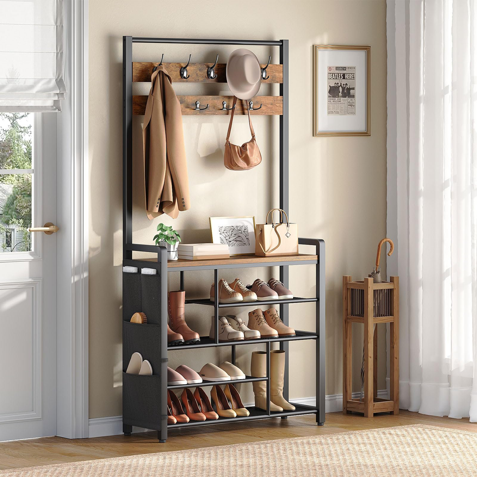 Coat Rack Shoe Rack Combo Williston Forge Coat Rack With Shoe Rack | Wayfair.co.uk