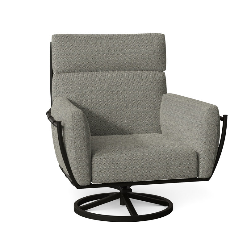 Chaise berçante pivotante en aluminium Majorca, Intermix écorce, Pas de soudure