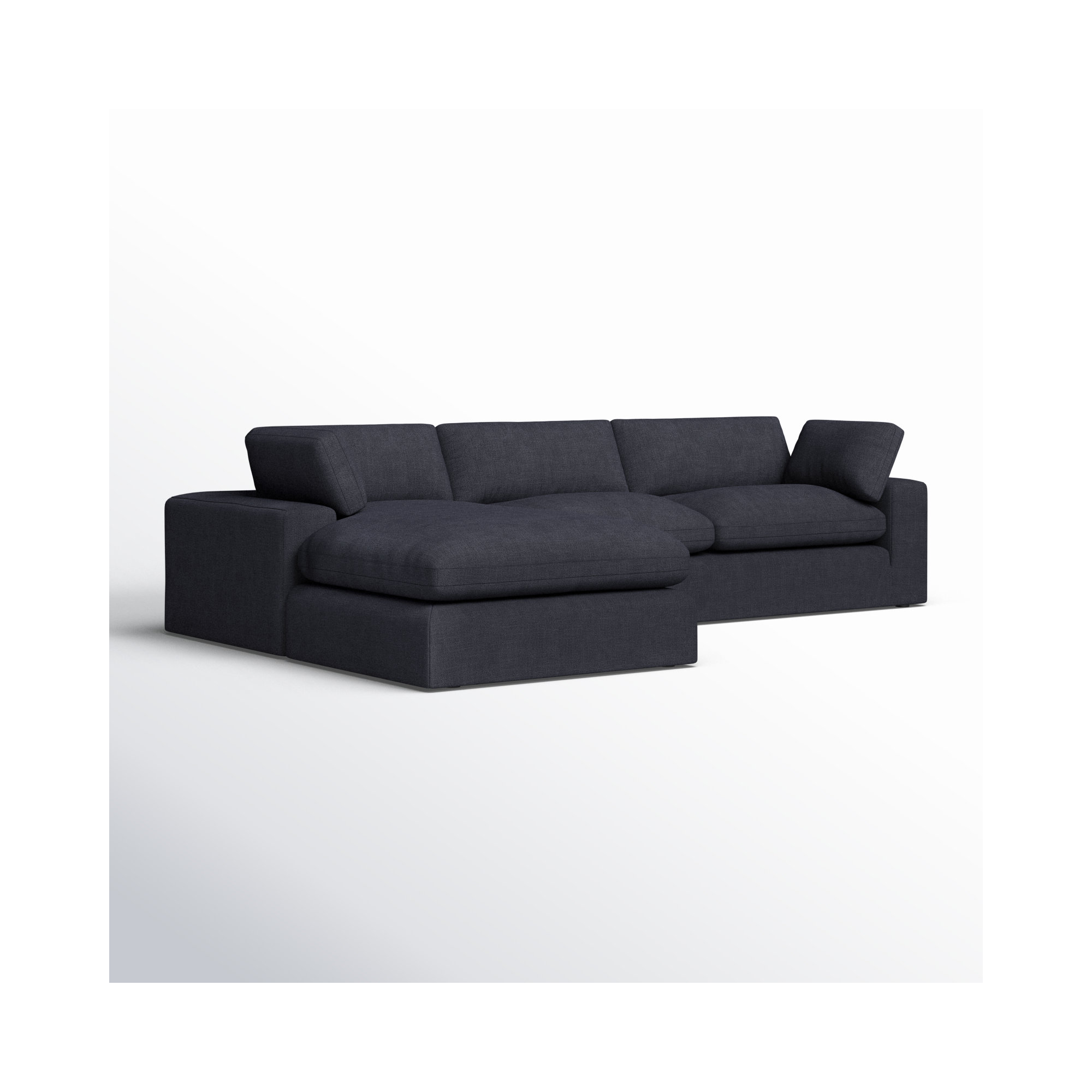 Asher 2 - Piece Upholstered Chaise Sectional, Left Hand Facing, Peyton Dark Slate Gray Pepper Canvas