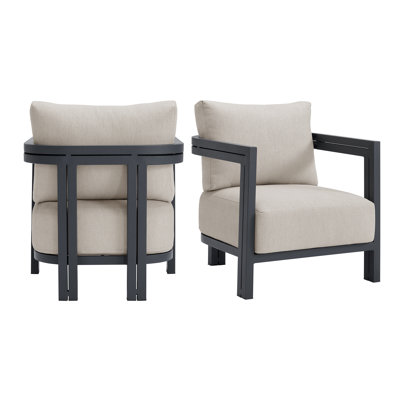 Sherrod Chair - Dark Grey And Olefin Beige (2 Per Carton)
