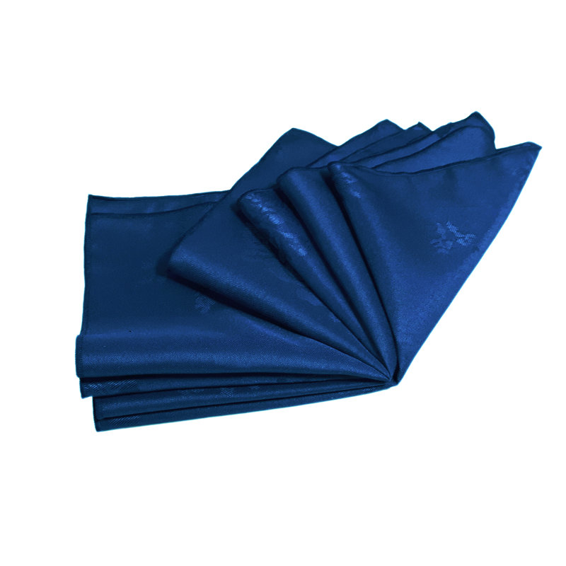 Ishaan Polyester Floral Square Napkin, Royal Blue
