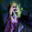 Faucheuse animée d'Halloween 7,5 pi avec tête mobile et yeux rouges à DEL Haunted Hill Farm