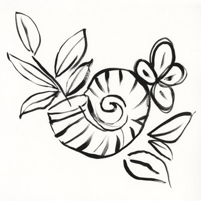 Shell Scrawl I by Jennifer Goldberger - Wrapped Canvas Painting