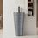 Évier contemporain à piédestal circulaire de 33 po de hauteur Contemporary, évier piédestal moderne en porcelaine vitreuse avec trop-plein pour salle de bain