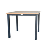 SoHo 36" Square Teak Aluminum Outdoor Dining Table