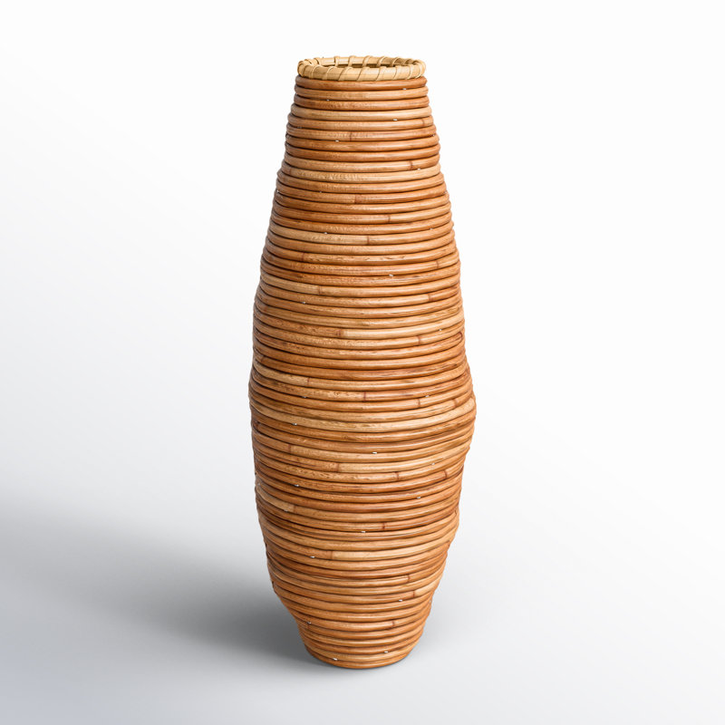 Rika Handmade Rattan Floor Vase, 28" H x 11.4" W x 11.5" D