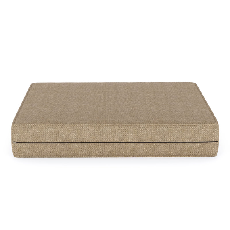 Sunbrella® Outdoor Ottoman Cushion, Spectrum Mushroom Sunbrella® Plainweave, 3.5" H x 23.5" W x 20.5" D