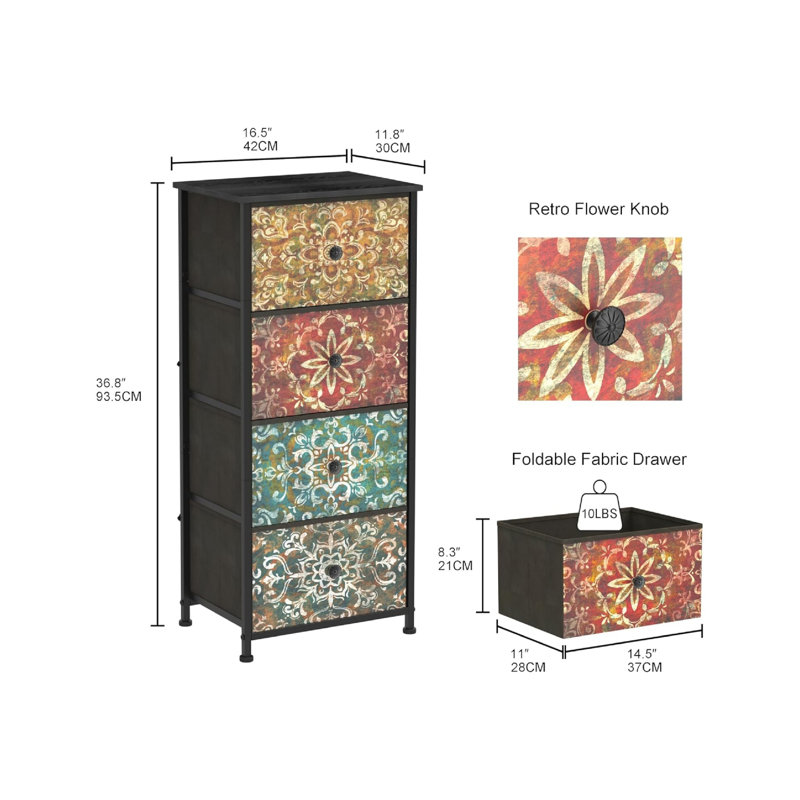42cm W Manufactured Wood Bedside Table