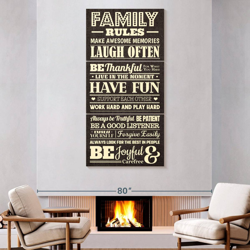 Family Rules Sign, 80" H x 39" W