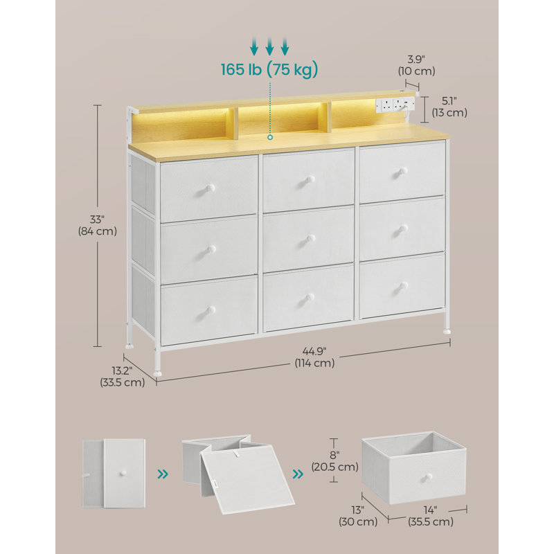 Denorris 114cm W Chest of Drawers, White
