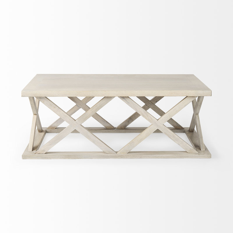 Meggett Solid Wood Single Coffee Table, Off White