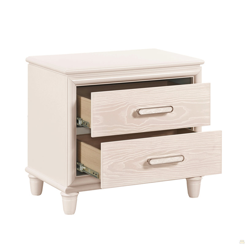 Table de chevet moderne à deux tiroirs avec ports USB