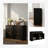 Black Barn Door Kitchen Storage Sideboard Cabinet - Farmhouse Buffet with Drawers & Adjustable Shelves