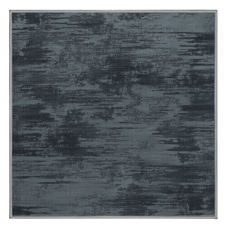 Machine Washable Abstract Gray Area Rug, Square 5'