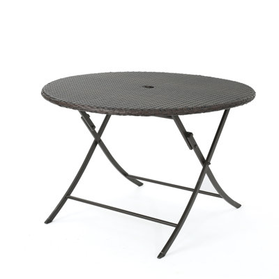 Hutt Folding Wicker/Rattan Dining Table by Latitude Run