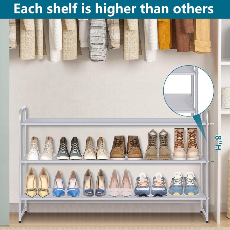 24 Pair Shoe Rack, Gray
