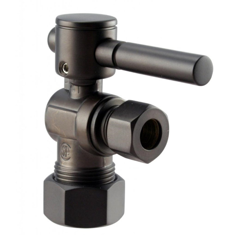 Turn Angle Stop with Copper Pipe Inlet and Compression Outlet with Lever Handle