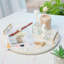Plateau décoratif en nacre avec poignées dorées, plateau de service rond pour coiffeuse, parfum et bibelots