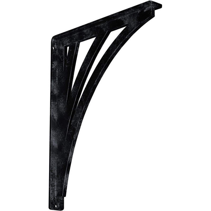 Support en fer forgé Nevio, H 15 po x l 1,5 po x p 12 po, Étain antique