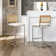 Ambrine Upholstered Boucle Counter & Bar Stool with Cane Rattan Back