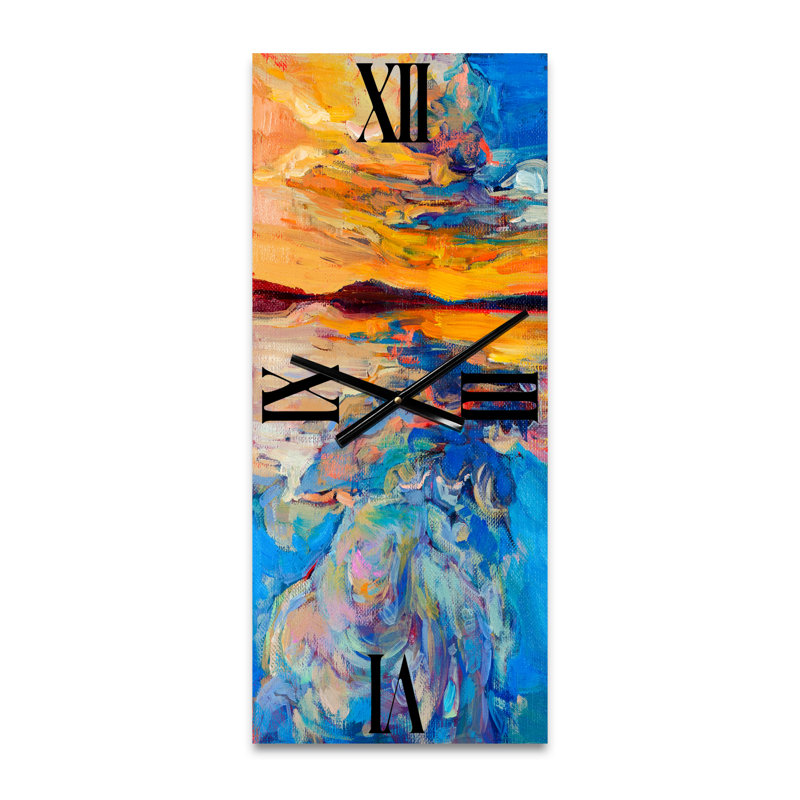 Horloge murale coucher de soleil sur les vagues Whirly, Petit