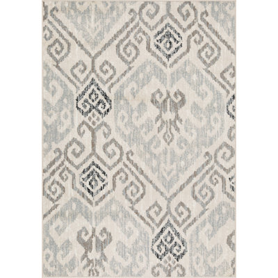 Tapis ikat gris Noren