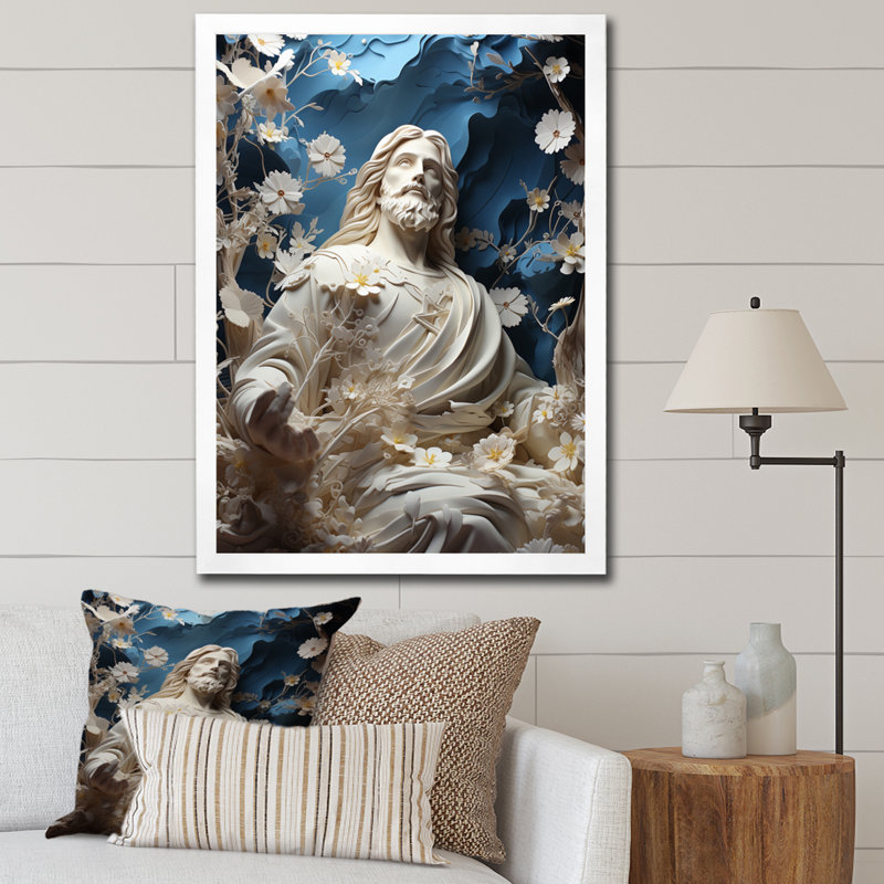 Yazid Christianity Divine Savior, Cadre photo blanc, H 32 po x l 16 po x P 1 po