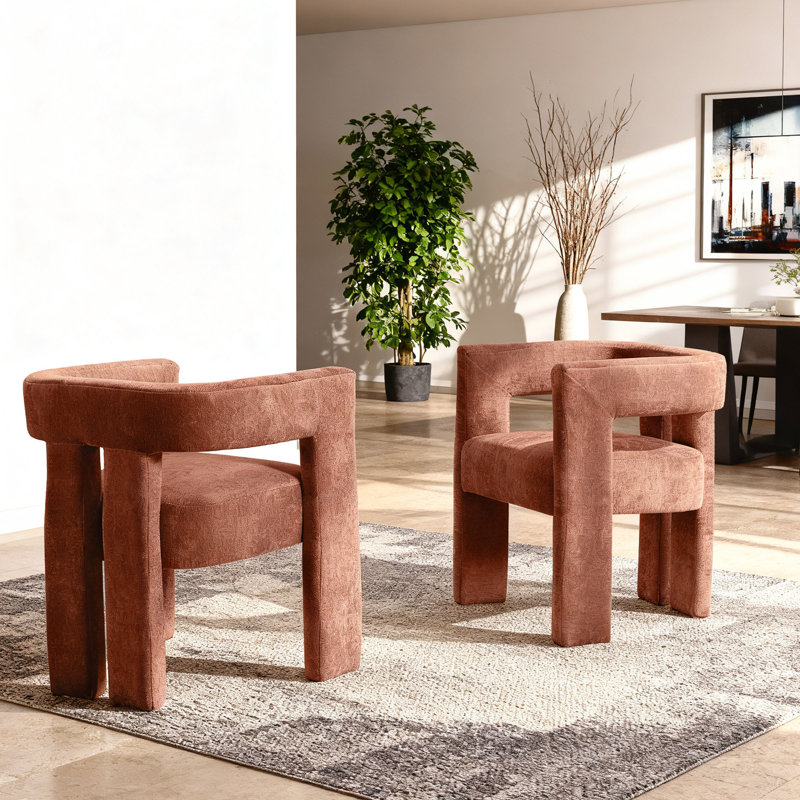 Ensemble de 2 chaises rembourrées Modern, Orange