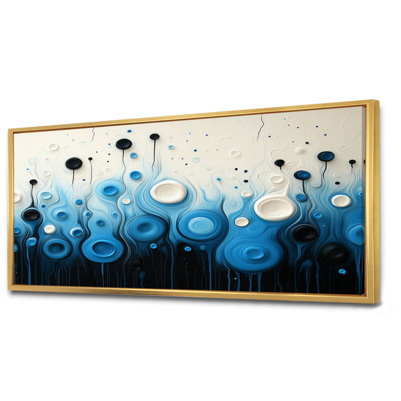 Peinture Whisnant, H 28 po x l 60 po, Floater Framed, Doré