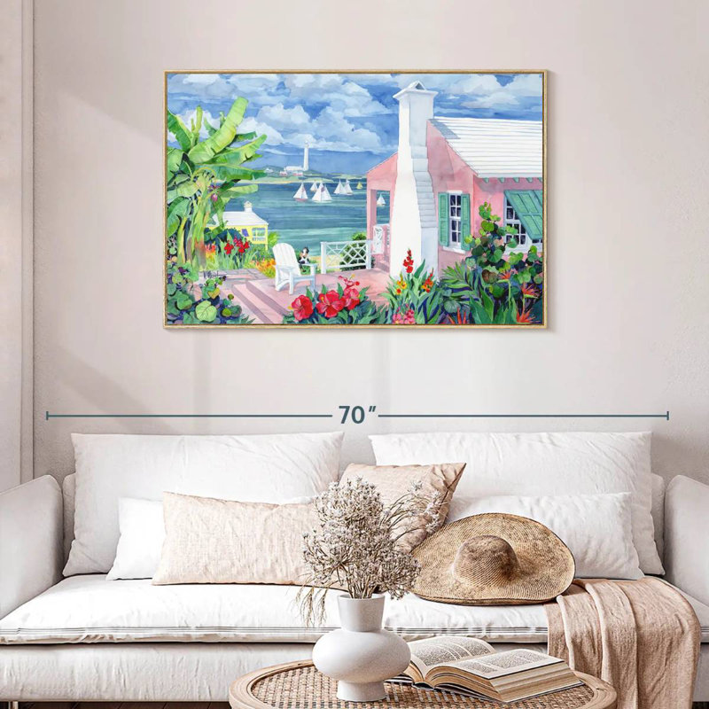 Bermuda Cove, Cadre flottant en bois naturel, 43 po x 29 po