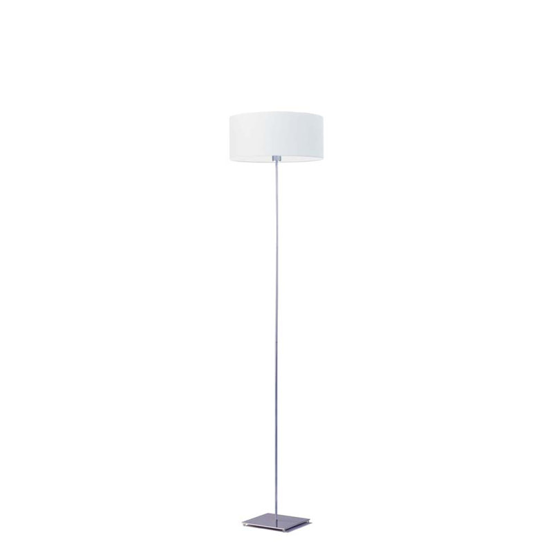 Ayania 150cm Traditional Floor Lamp, White, Silver