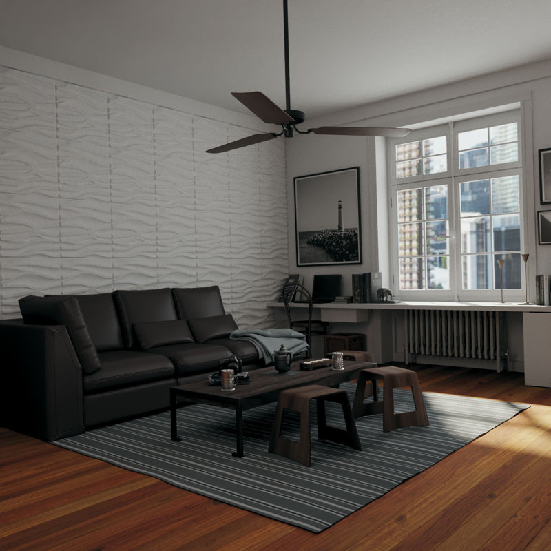 White Textured PVC 3D Decorative Wall Panels Set