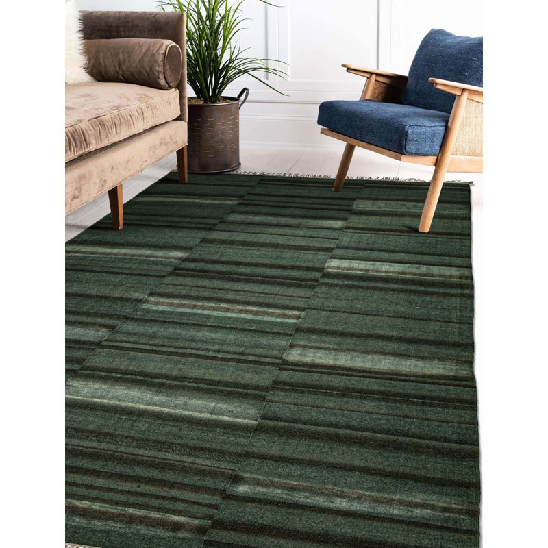 Kilim vert Wygant 5 pi 6 po x 7 pi 10 po