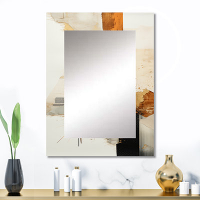 Or et gris coucher de soleil Collage IV - miroir mural unique, collage abstrait, art moderne