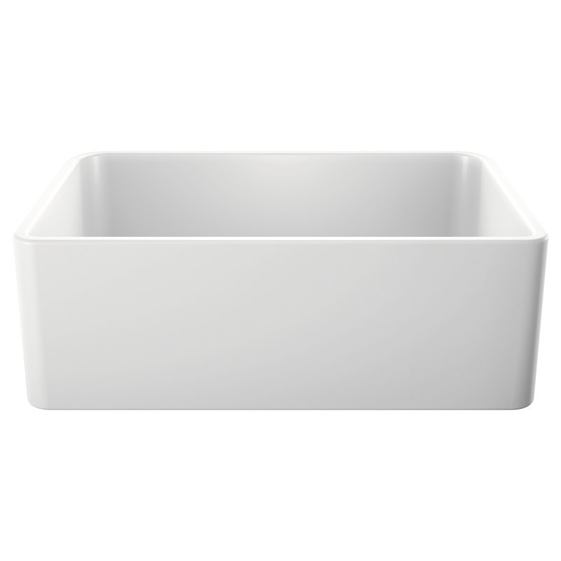 Cerana 30" L x 19.19'' W Single Bowl Fireclay Farmhouse Sink, White