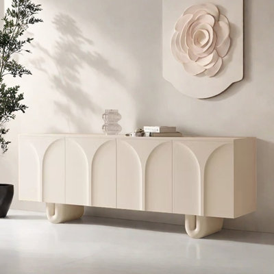 Meuble télé simple de style crème