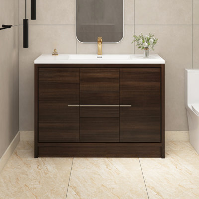 Ensemble de meuble-lavabo autoportant 47 po avec plateau en résine 47 po