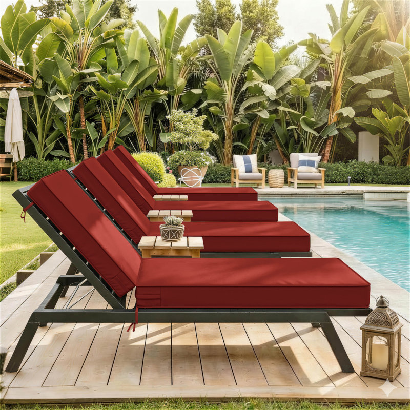 Outdoor Chaise Lounge Chair Cushion, Sand, 2, 80" W x 26" D