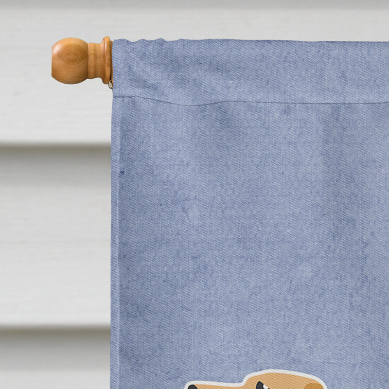Polyester 2 côtés 40 x 28 po welcome drapeau maison, Labrador jaune debout