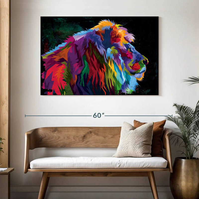 Colorful Lion Alpha, 32" H x 48" W
