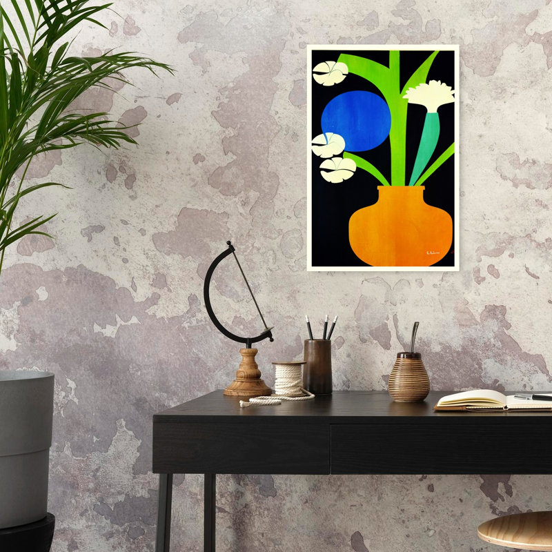 Reproduction d'art mural moderne et moderne à motif floral abstrait, H 24 po x l 16 po