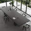 Black Rectangular Solid Wood + Carbon Steel Conference Table-250628189