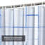 Rideau de douche bleu indigo sans couture avec 12 crochets-293460918