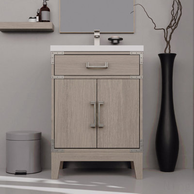 Meuble-lavabo simple l 24 po x P 18 po, plateau en acrylique