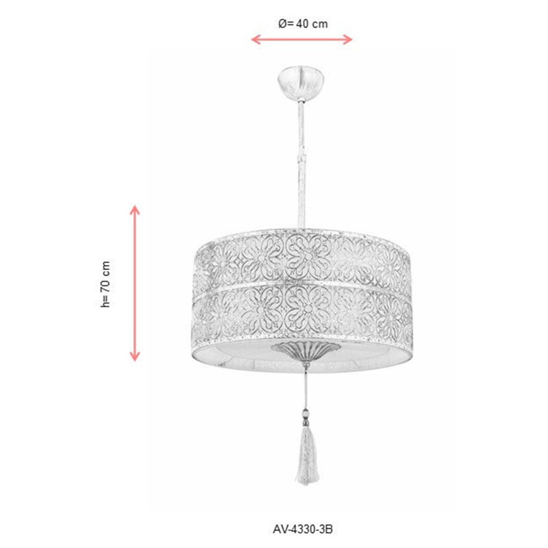 Luminaire suspendu cylindrique à 1 lumière