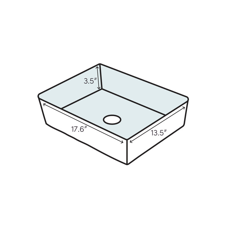 Compact White Ceramic Wall-Mount Rectangular Bathroom Sink