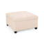 Tissu de couleur blé avec détails faits à la main -, pieds de bouleau brun foncé, tissu de rangement 31,21 x 31,21 x 19,11, espace pratique